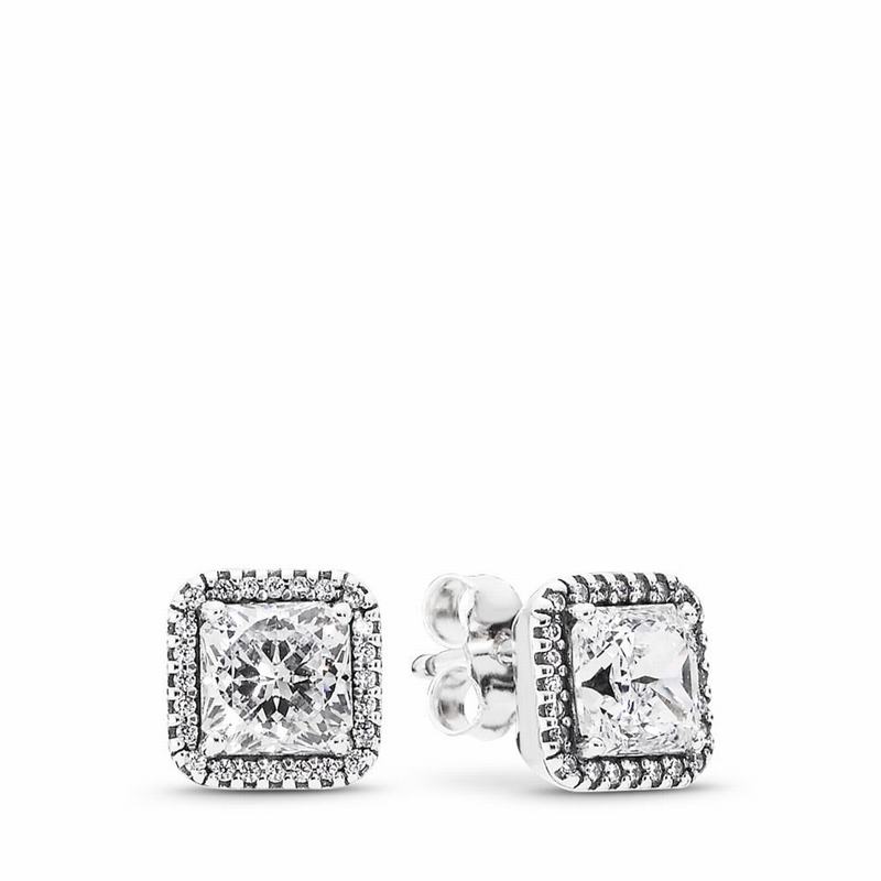 Pandora Timeless Elegance Stud Earrings Ireland - Sterling Silver/Cubic Zirconia - 903248IXJ